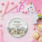 冒険Begin Woodland Animals Baby Shower ペーパープレート (パーティー)