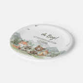 冒険Begin Woodland Animals Baby Shower ペーパープレート (アングル)
