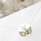 冒険Begin Woodland Animals Baby Shower ラウンドシール