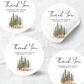 冒険Begin Woodland Animals Baby Shower ラウンドシール