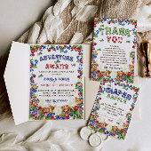 冒険Begin Woodland Animals Baby Shower 招待状