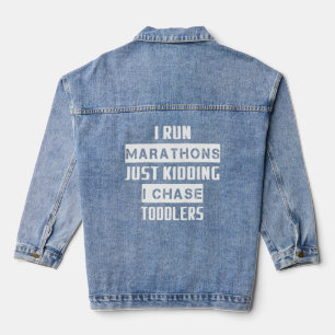 冗談だけ私は幼児ユーモア皮肉なクートを追う デニムジャケット