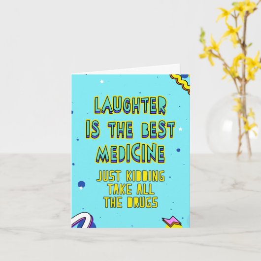 冗談だけ、すべての薬を取る、編集の内部msg カード (黄色い花)