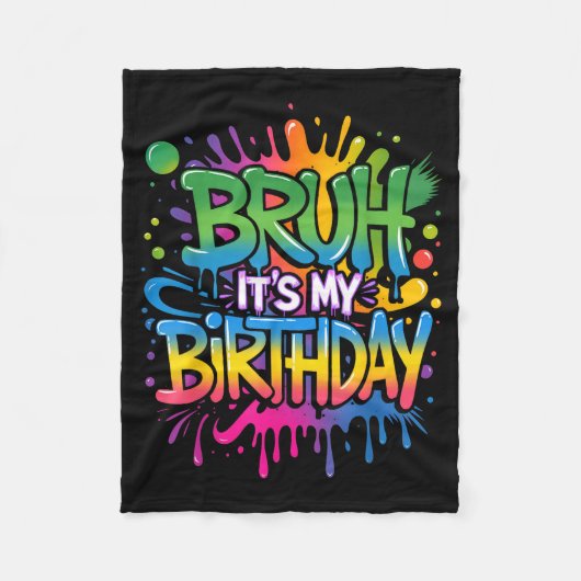 冗談だろ 俺の誕生日なんだが ウケる 誕生日 男の子 ゲーマー フリースブランケット (正面)