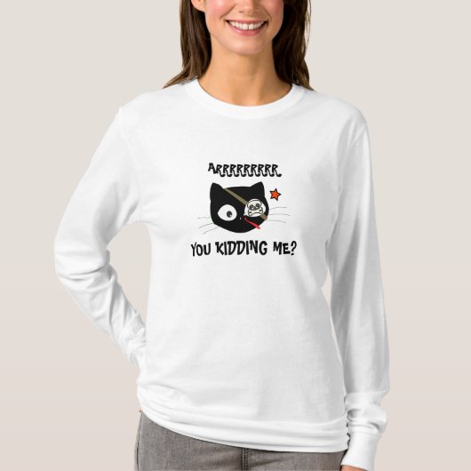 冗談だろ？海賊猫Tシャツ Tシャツ (正面)