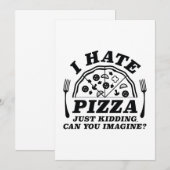 冗談だ、ピザが嫌いだなんて ピザ嫌い？そんなことないよね、想像できる？ サンキューカード (正面/裏面)