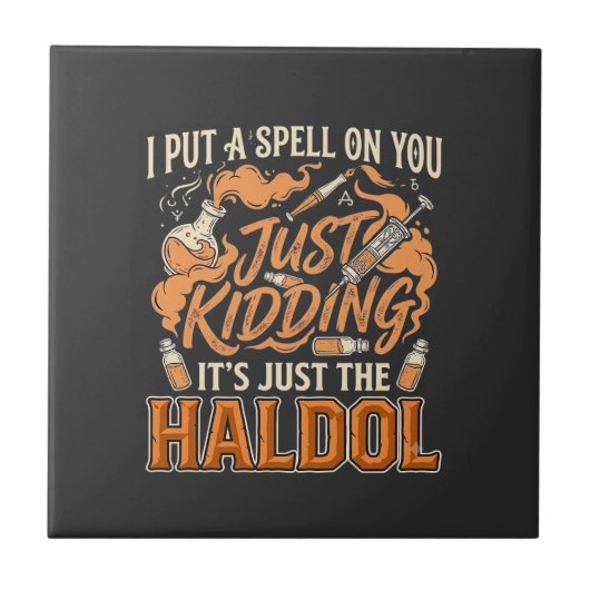 冗談でしょ Haldol ハロウィンポーションボトル注射器 タイル (正面)