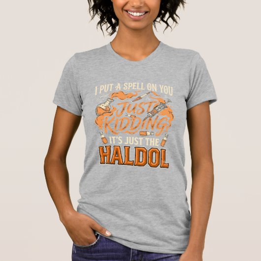 冗談でしょ Haldol ハロウィンポーションボトル注射器 Tシャツ (正面)