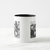 冗談にろばと提起している7人のロデオの女性のカーボーイ マグカップ (中央)