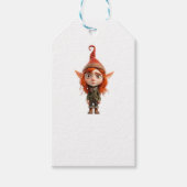 冗談のクリスマス10代の小妖精や小人ホワイトギフトラベル ギフトタグ (正面)