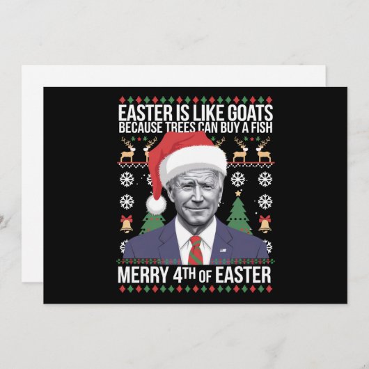 (冗談めかして)イースターおめでとう バイデンより クリスマスも楽しくなくて嫌な感じ シーズンカード (正面/裏面)