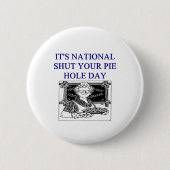 冗談を締めて下さい 缶バッジ (正面)