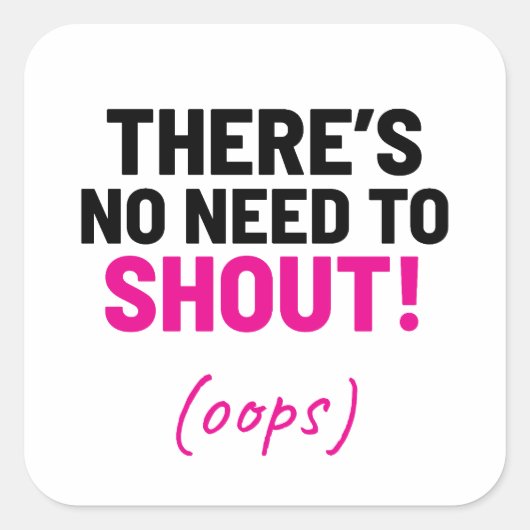 冗談を言う必要はおもしろい無い スクエアシール (正面)