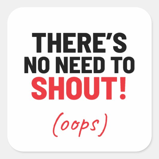 冗談を言う必要はおもしろい無い スクエアシール (正面)