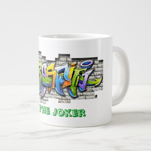 冗談を言う ジャンボコーヒーマグカップ (正面右)