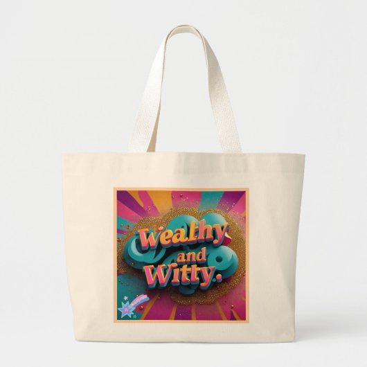 冗談エレガントと宝石 ラージトートバッグ (正面)