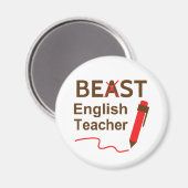 冗談好きな先生のためのBEASTとBEST英語教師 マグネット (正面/裏面)
