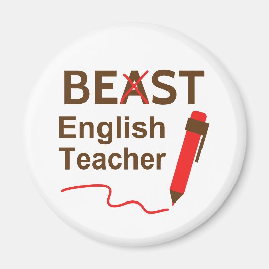 冗談好きな先生のためのBEASTとBEST英語教師 マグネット (正面)