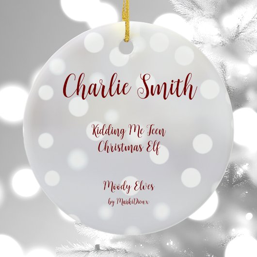 冗談10代のクリスマス小妖精や小人セラミックオーナメント セラミックオーナメント