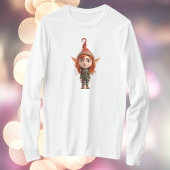 冗談10代のクリスマス小妖精や小人女子ティー Tシャツ