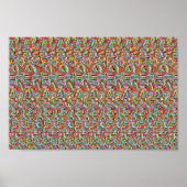 冗長メッセージ – 二重隠し写真ステレオグラム ポスター (正面)