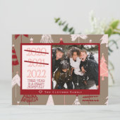 写おもしろい真2021 2022かわいいピンクのクリスマスツリー シーズンカード (スタンド正面)