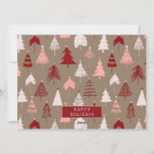 写おもしろい真2021 2022かわいいピンクのクリスマスツリー シーズンカード (裏面)