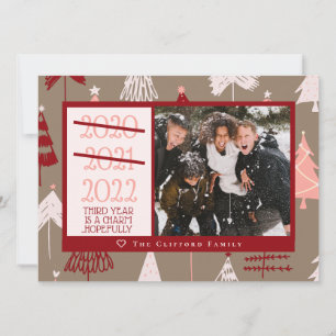 写おもしろい真2021 2022かわいいピンクのクリスマスツリー シーズンカード