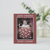 写おもしろい真 | Merry Christmas Grandpaおばあちゃん ポストカード (スタンド正面)