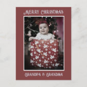写おもしろい真 | Merry Christmas Grandpaおばあちゃん ポストカード (正面)
