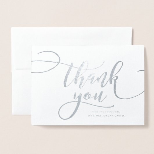 写お洒落真付き脚結婚本ありがとう 箔カード (封筒付き正面)