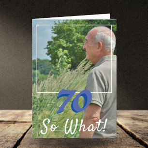 写やる気を起こさせる真を追加して70番目の誕生日 カード