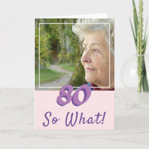 写やる気を起こさせる真を追加して80番目の誕生日 カード