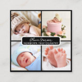 写エレガント生まれたばかりのモダン真QRコード スクエア名刺 (正面)