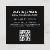 写エレガント生まれたばかりのモダン真QRコード スクエア名刺 (裏面)