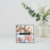 写エレガント生まれたばかりのモダン真QRコード スクエア名刺 (スタンド正面)