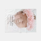 写エレガント生まれたばかりの真、氏名、誕生日 フリースブランケット (正面(横))