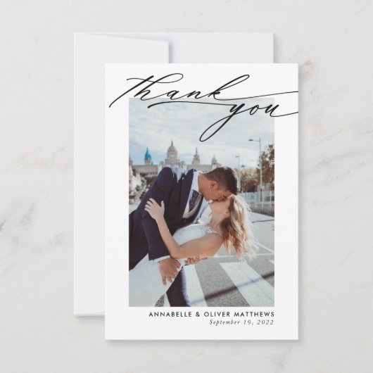 写エレガント真コラ結婚ージュ サンキューカード (正面)