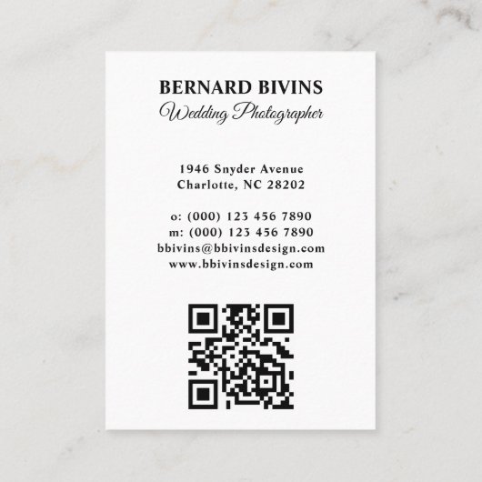 写エレガント真シンプル者ソーシャルメディアQRコード 名刺 (裏面)