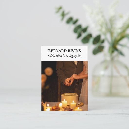 写エレガント真シンプル者ソーシャルメディアQRコード 名刺 (スタンド正面)