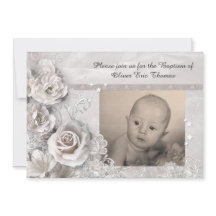 写エレガント真付き洗礼招待状