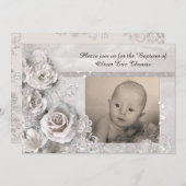 写エレガント真付き洗礼招待状 招待状 (正面/裏面)