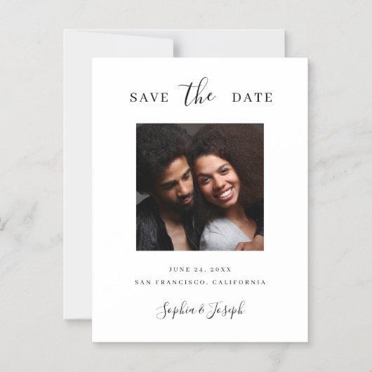 写エレガント真|日付を保存する マグネット招待状 (正面)