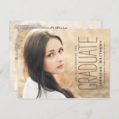 写エレガント真 | 2016卒業パーティー招待状 インビテーションポストカード (正面/裏面)