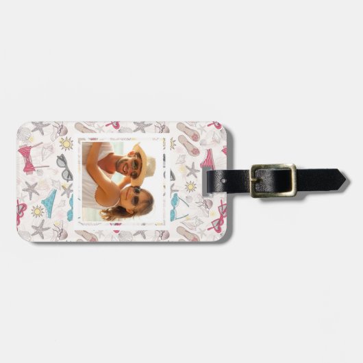 写カスタム真かわいい夏の抽象芸術柄 ラゲッジタグ (正面横)