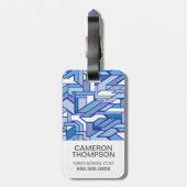 写カスタム真とモノグラムの幾何パターン2 ラゲッジタグ (裏面縦)