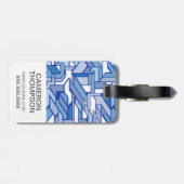 写カスタム真とモノグラムの幾何パターン2 ラゲッジタグ (裏面横)