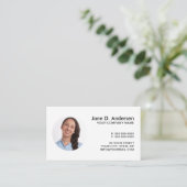 写カスタム真とロゴの白プロフェッショナル 名刺 (スタンド正面)