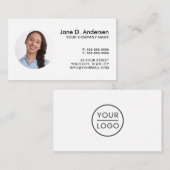 写カスタム真とロゴの白プロフェッショナル 名刺 (正面/裏面)