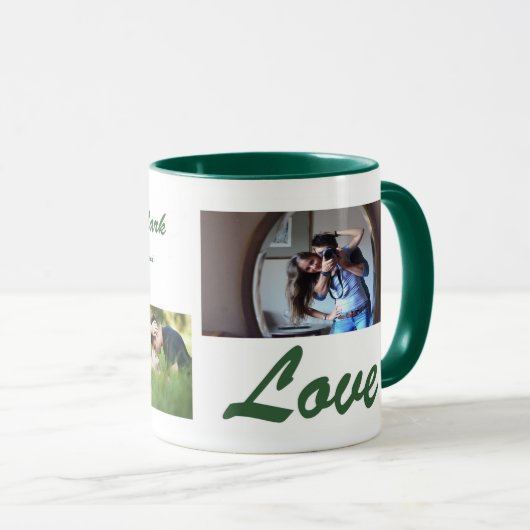 写カスタム真と文字のマグパーソナライズされた写真 マグカップ (正面右)